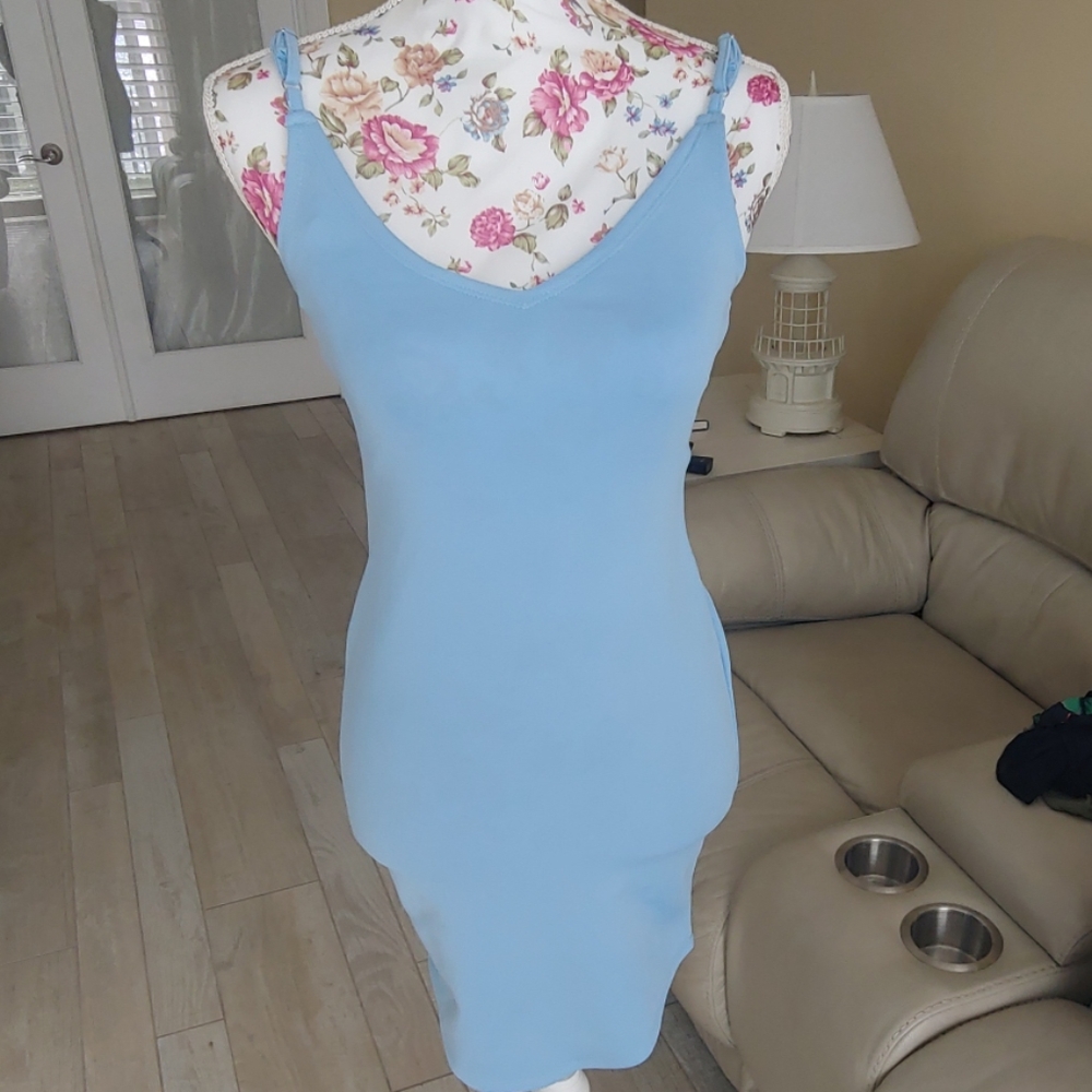 Revampt sky blue fitted mini dress Xs